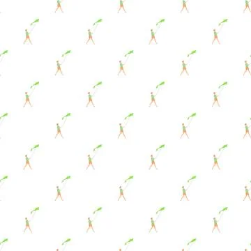 Children flying kites seamless pattern recreating childhood fun Stockillustratie