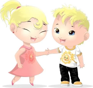 Children friends Stock Illustration