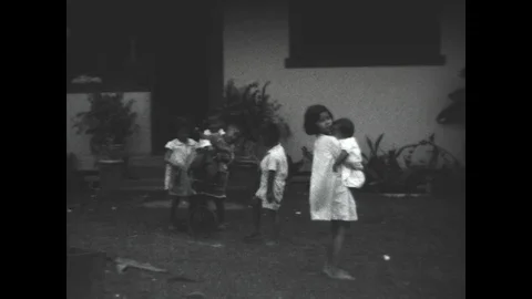 Children in the Front Yard Stock Footage 89701780