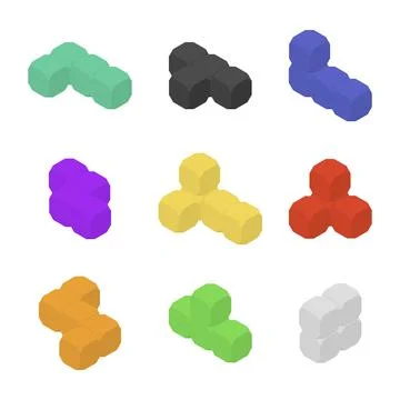 Children game cubes in 3D, vector illustration. Illustrazione stock