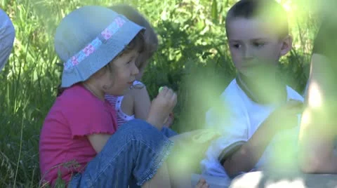 Children in the garden Stock-Footage 21762129