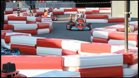 Children in go kart Stock Footage 8979593