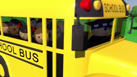 The children go to school. Back to school. School bus goes to school. Stock Footage 78728747
