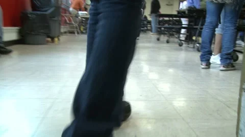 Children going in cafeteria. (3 of 3) Stock Footage 8696874