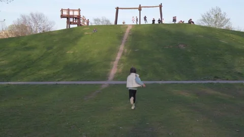 Children, group and playground or park at kindergarten with running, playing and Stock Footage 306762198