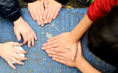 Children hands playing Stock Photos