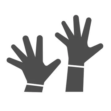 Children hands up solid icon, 1st June children protection day concept, two kids イラスト素材