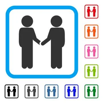 Children Handshake Framed Icon Stock Illustration