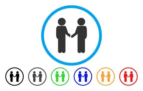 Children Handshake Rounded Icon Stockillustratie