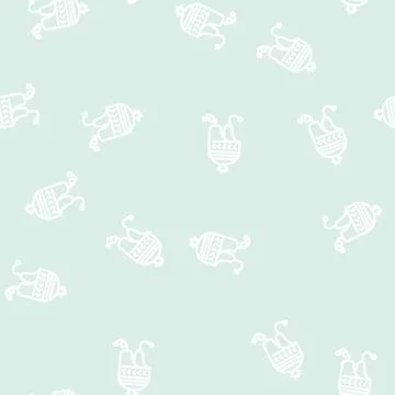 Children hat line vector seamless pattern Illustrazione stock