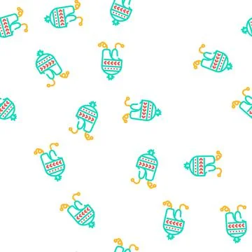 Children hat vector seamless pattern イラスト素材