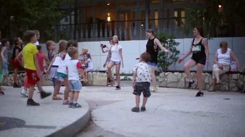 Children have fun during the animation program Stock-Footage 65153379