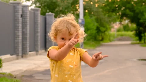Children having fun on the street. selective focus. Stock Footage 270145599
