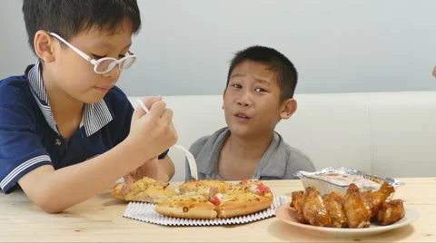 Children having lunch together Stock Footage 57331108