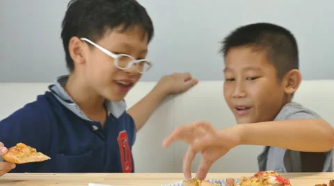 Children having lunch together Stock Footage 57331828