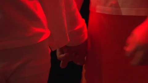 Children hold hands. Close-up Stock Footage 105026456