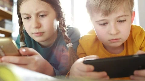  Children at home using digital tablet technology. Stock Footage 84314175