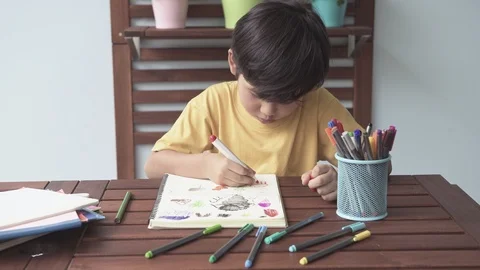 Children homework. Stock Footage 95250731