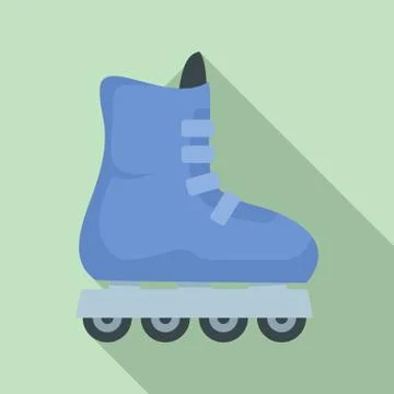 Children inline skates icon, flat style Stock Illustration