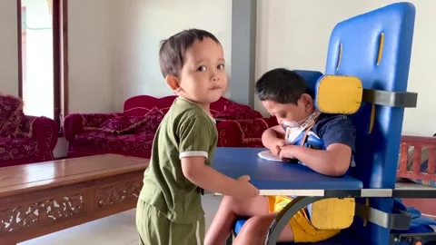 Children Interacting in a Domestic Setting Stock Footage 342090445
