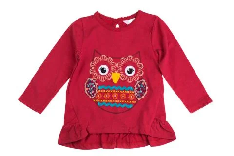 Children jacket with a pattern owl. Studio. Isolate on white. Stock Photos