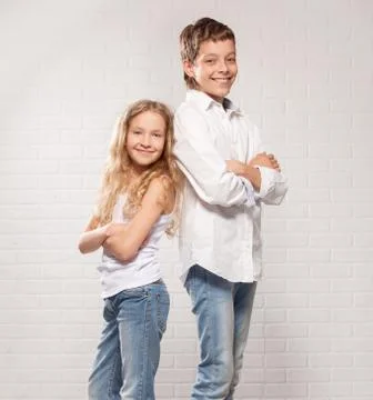 Children in jeans Stock Photos