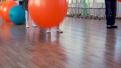 Children jump on the ball Stock Footage 98922036