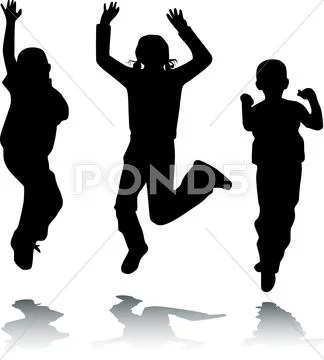 Children jump Stock Illustration