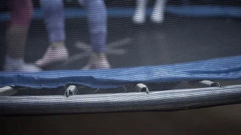 Children Jumping On Trampoline Stock Footage 76789810