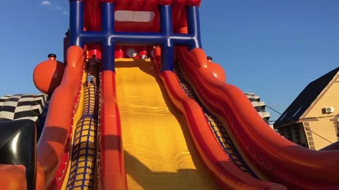 Children jumping on a trampoline Stock Footage 88435417