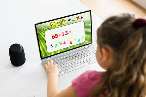 Children Kid Studying Solving Math Stock Photos