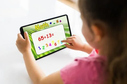 Children Kid Studying Solving Math Stock Photos