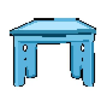 Children kid table pixel art vector illustration Stock Illustration
