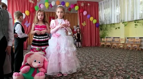 Children in kindergarten Stock Footage