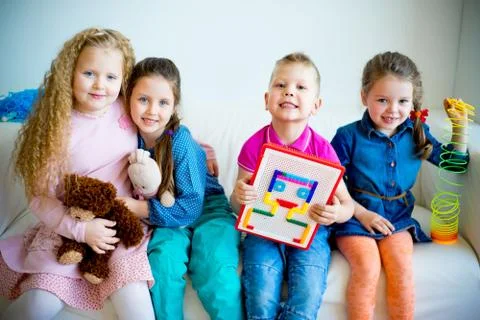 Children in kindergarten Stock Photos