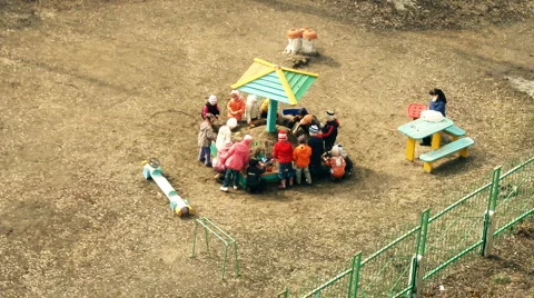 Children in kindergarten, timelapse Stock Footage 3379375