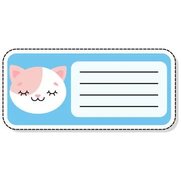 Children label. Notebook stickers. Notepad stickers. Vector illustration Stock Illustration