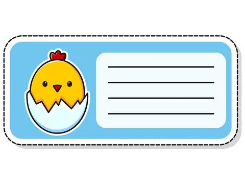 Children label. Notebook stickers. Notepad stickers. Vector illustration Stock Illustration