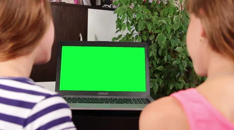 Children with laptop Stock Footage 40451797