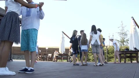 Children learn to dance in the camp. 10.08.2017. Kyiv. Ukraine. Видео 78777055