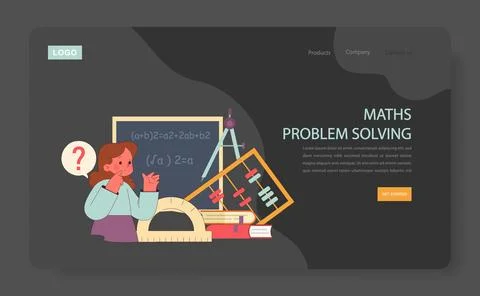 Children learn. Elementary school classes. A puzzled student grapples Stock Illustration