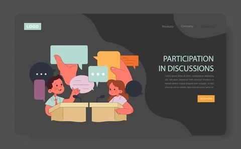 Children learn. Elementary school classes. Kids actively participating in Stock Illustration