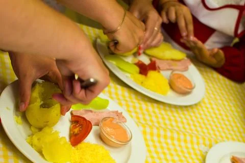 Children learn how to cook. Stock Photos