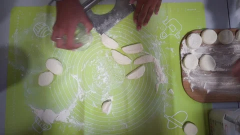 Children learn how to make a dish using flour and cheese. Stock Footage 318167814