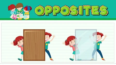Children learning about opposite words opaque and transparent with visuals .. Stock Footage 332580935