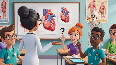 Children Learning Anatomy in Classroom Stock Footage 324740922