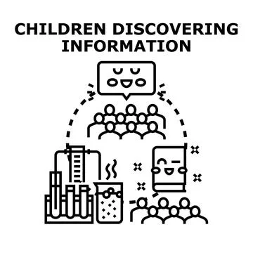 Children learning and acquiring knowledge concept Stock Illustration