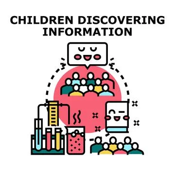 Children learning and acquiring knowledge concept Stock Illustration