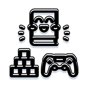 Children learning and playing with happy book and toys Stock Illustration