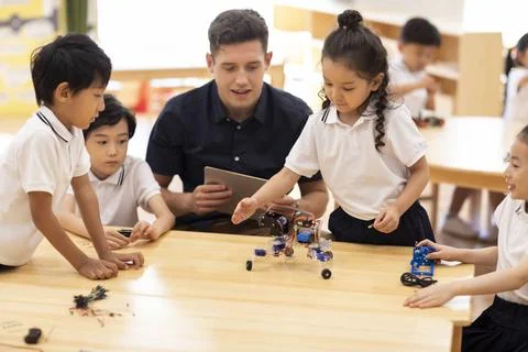  Children learning coding in classroom Beijing China Copyright: xLanexOate... Stock Photos